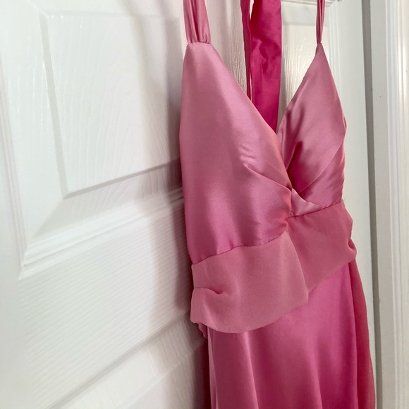 Cache Pink Ombré Silk Halter High Low Gown Dress - Picture 10 of 16